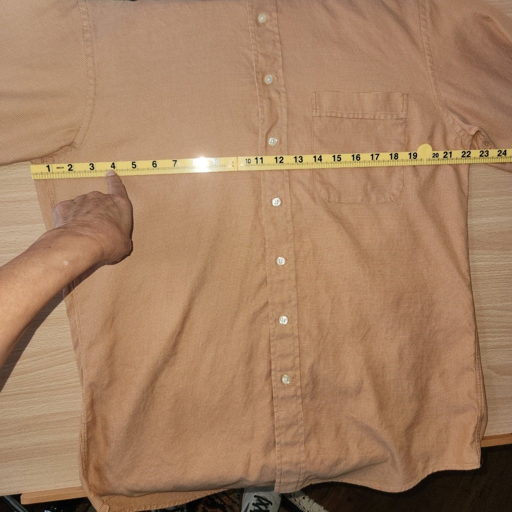 Hickey Freeman Men's Long Sleeve Button Down Shirt Tan Textured Size L - Picture 3 of 5